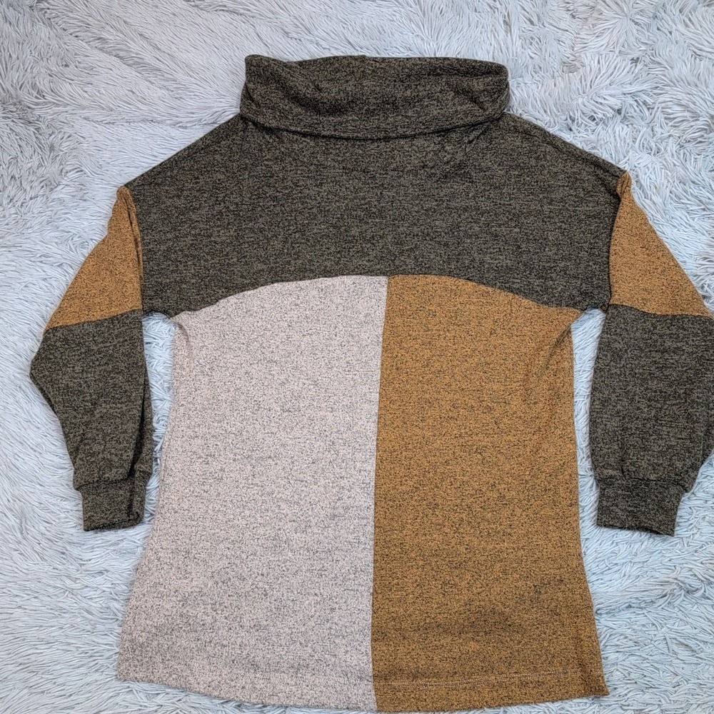 BKE‎ Sweater Womens S Colorblock Turtleneck Comfort Preppy Casual Soft